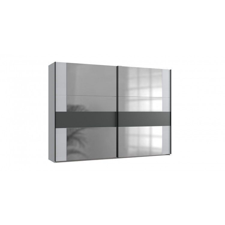 Armoire adulte moderne gris clair/graphite Rivaldo