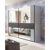 Armoire adulte moderne gris clair/graphite Rivaldo