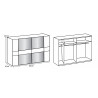 Armoire adulte moderne gris clair/graphite Rivaldo