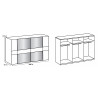 Armoire adulte moderne gris clair/graphite Rivaldo