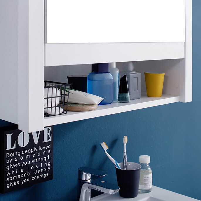 Armoire de toilette contemporaine blanche 62 cm Olivetta