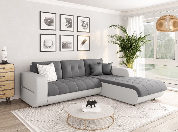 Assise convertible deux places dans un salon contemporain