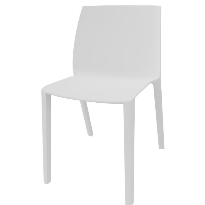 Coque plastique blanche sans garnissage, empilable