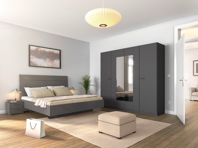 Espace nuit tempéré avec une couette repliée au pied du couchage