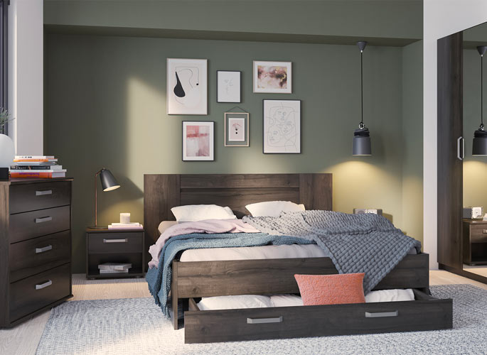 chambre adulte contemporaine marron