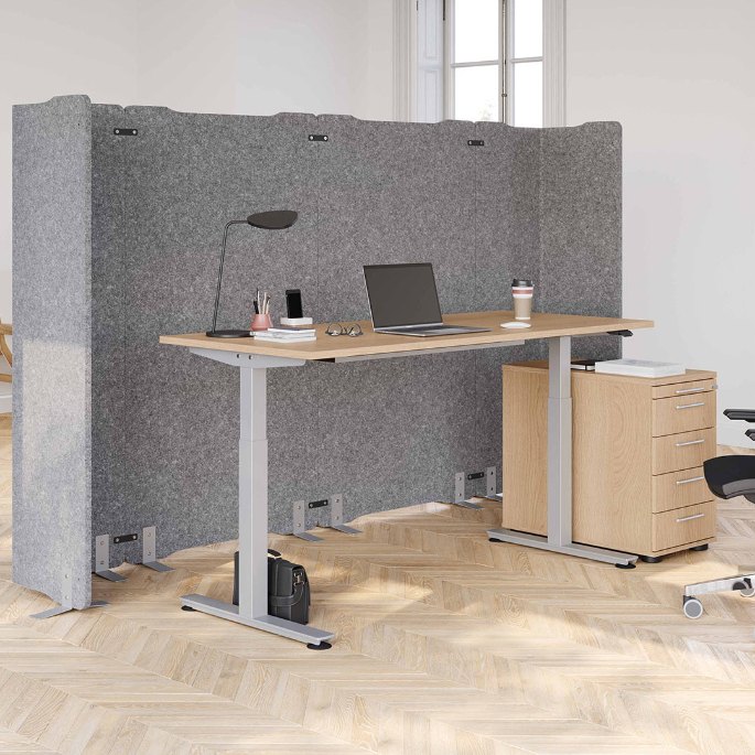 Écran phonique mobile délimitant une zone de travail