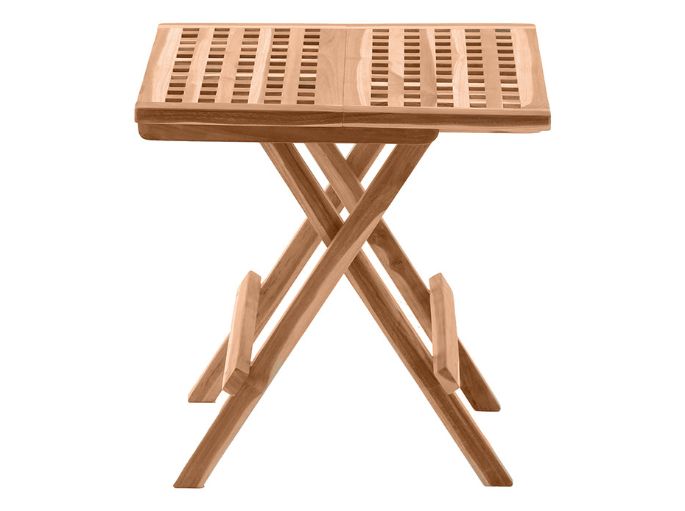 Petit plateau carré pliant en bois exotique pour un balcon étroit