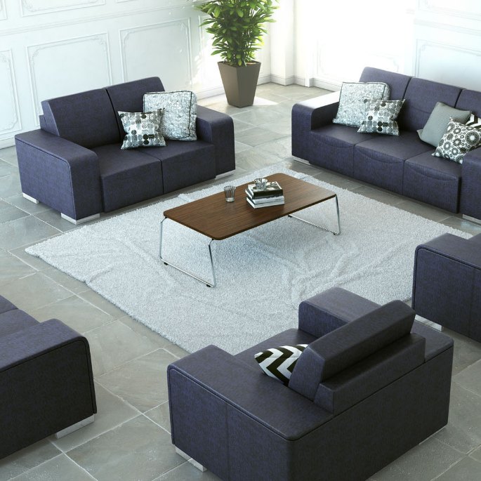 Siège d'appoint garni sur base pivotante, revêtement textile