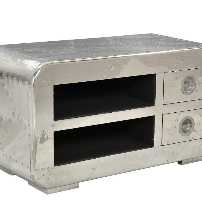 Petit banc t&eacute;l&eacute; de 100 cm associant panneau et structure en aluminium
