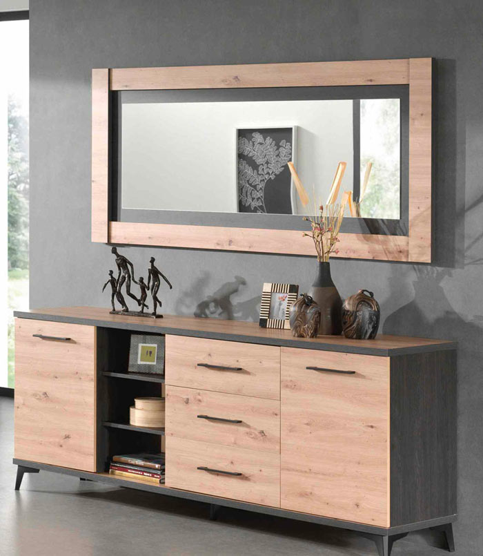 Armoire miroir rectangulaire d'angle à fixer au mur