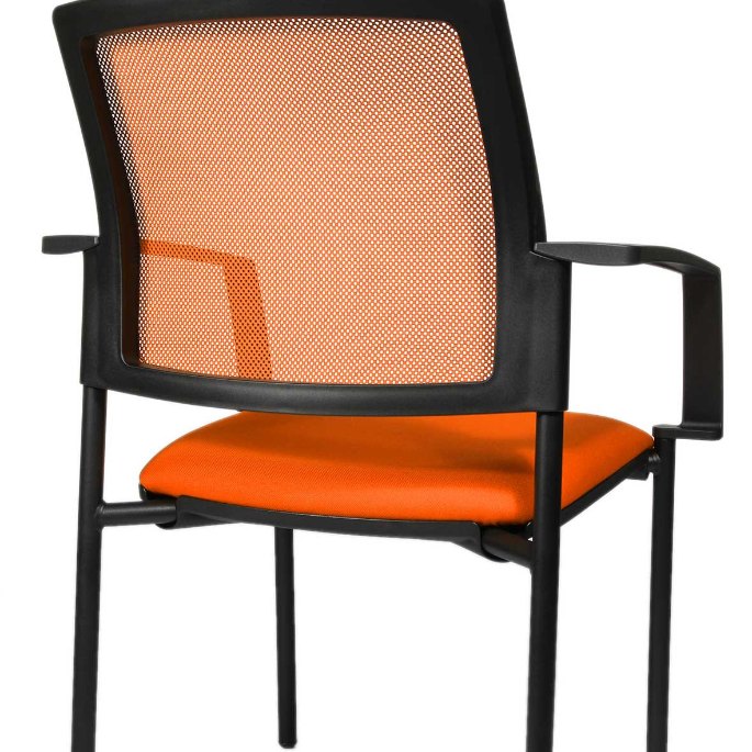 Modèle à dos ajouré orange et accoudoirs fixes