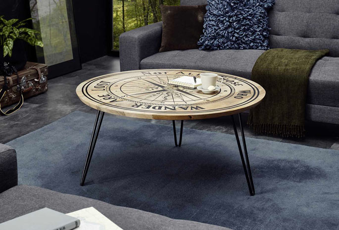 table basse ronde industrielle