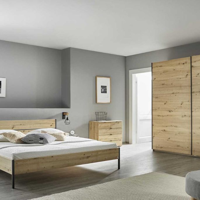 Chambre adulte moderne chene artisan penelope