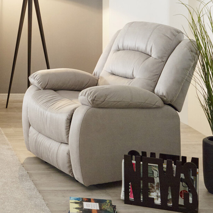 Fauteuil de relaxation manuel en tissu beige pretoria