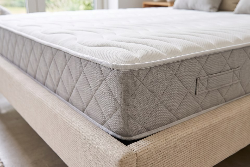 Angle du matelas Frimas : coutil SilverCare et bande AirMesh 3D