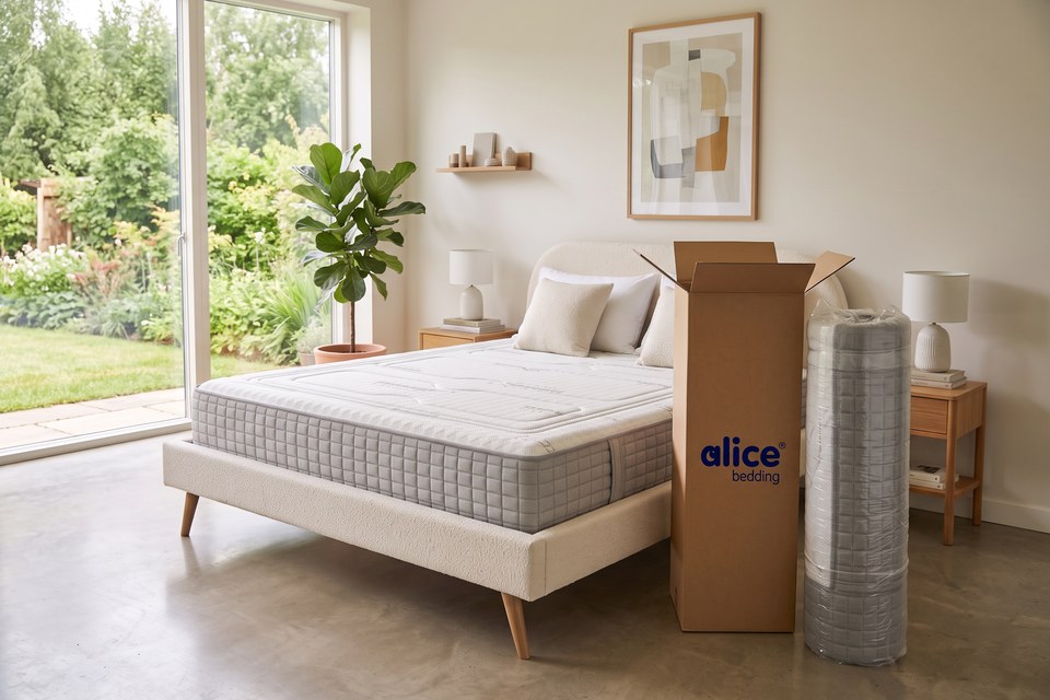 Matelas Embrun livré compressé et roulé dans son carton