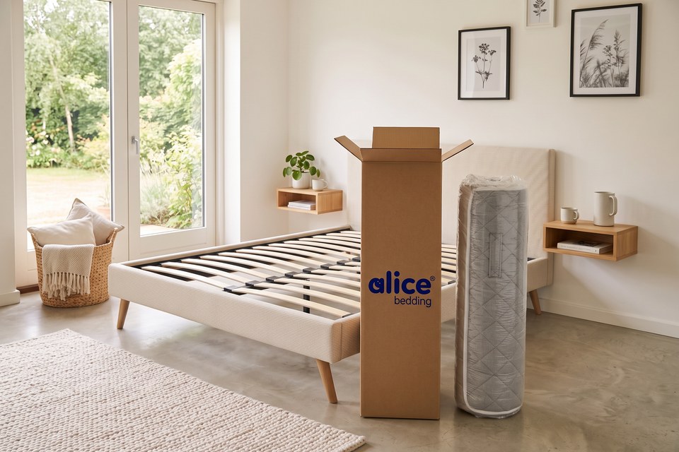 Matelas Frimas livré compressé et roulé dans son carton