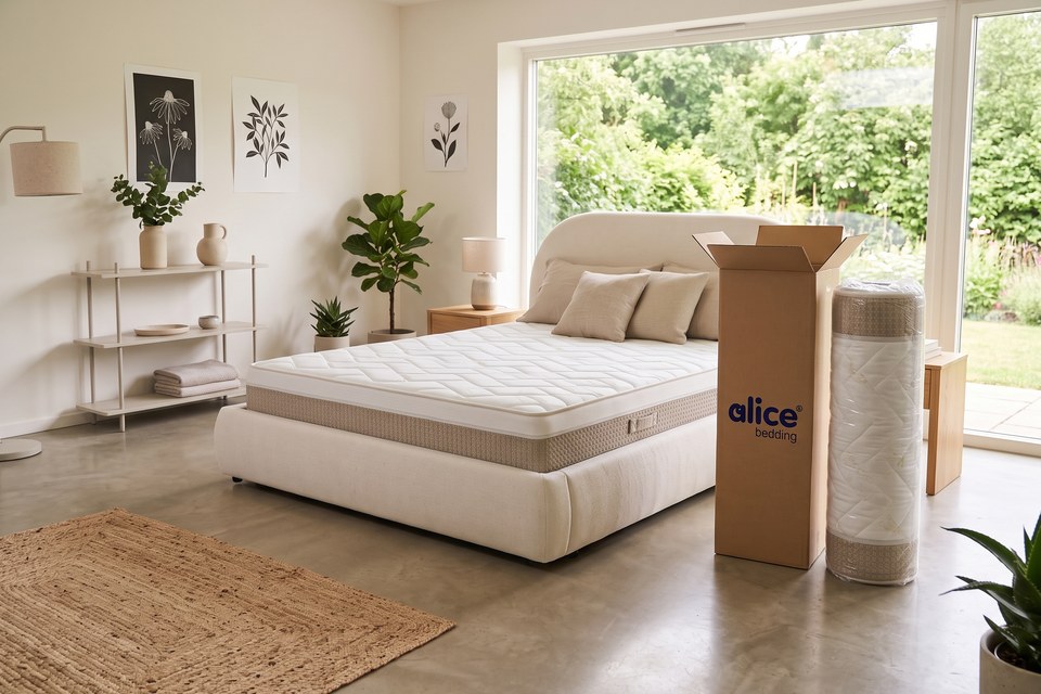 Matelas Rizière livré compressé et roulé dans son carton