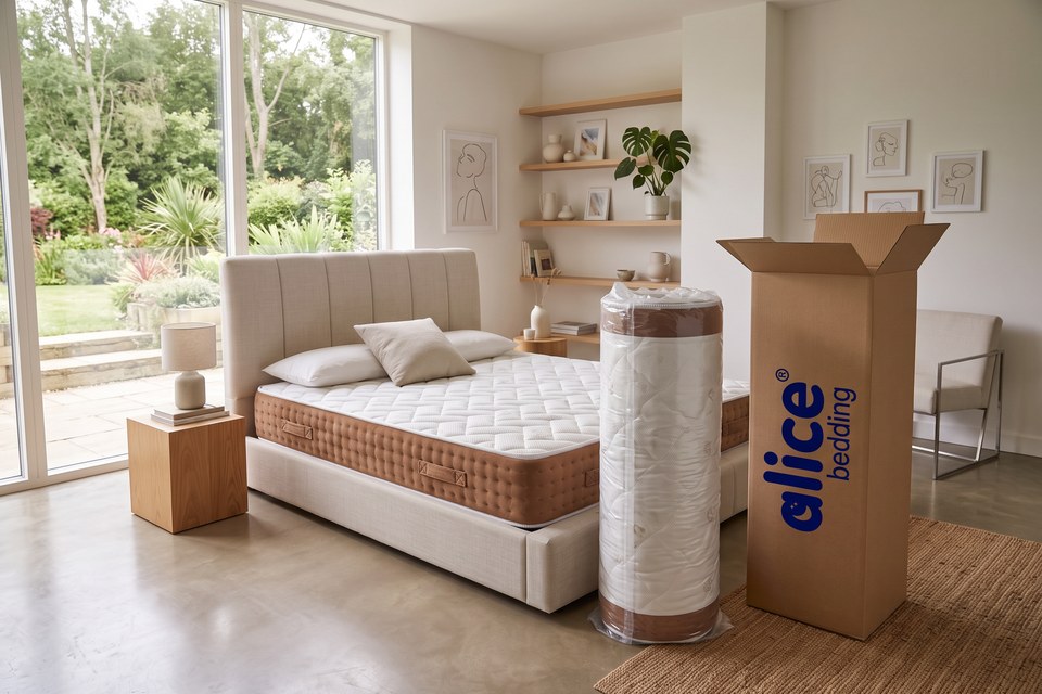 Matelas Savane livré compressé et roulé dans son carton