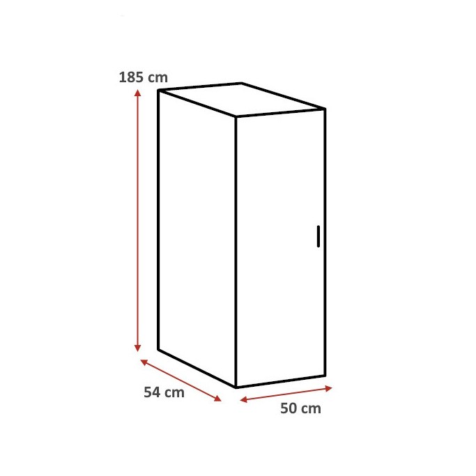 Dimensions : Armoire à chaussures chêne clair avec support profondeur 54 cm Jesy