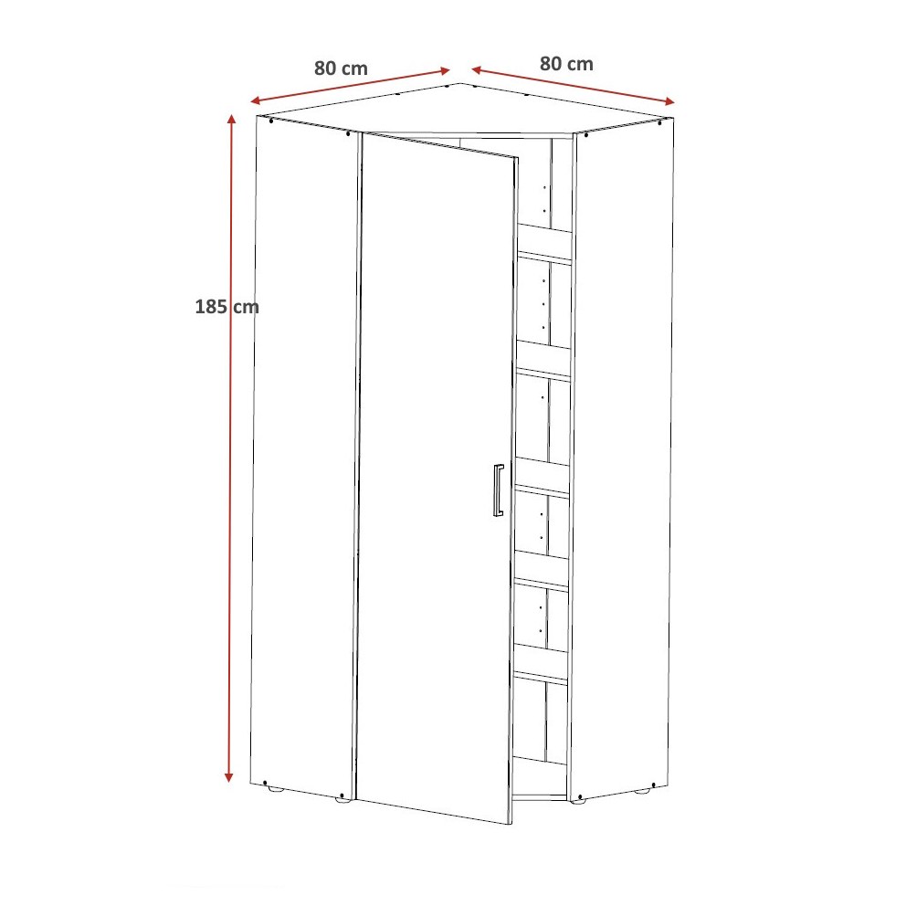 Dimensions : Armoire d'angle moderne blanche Jesy