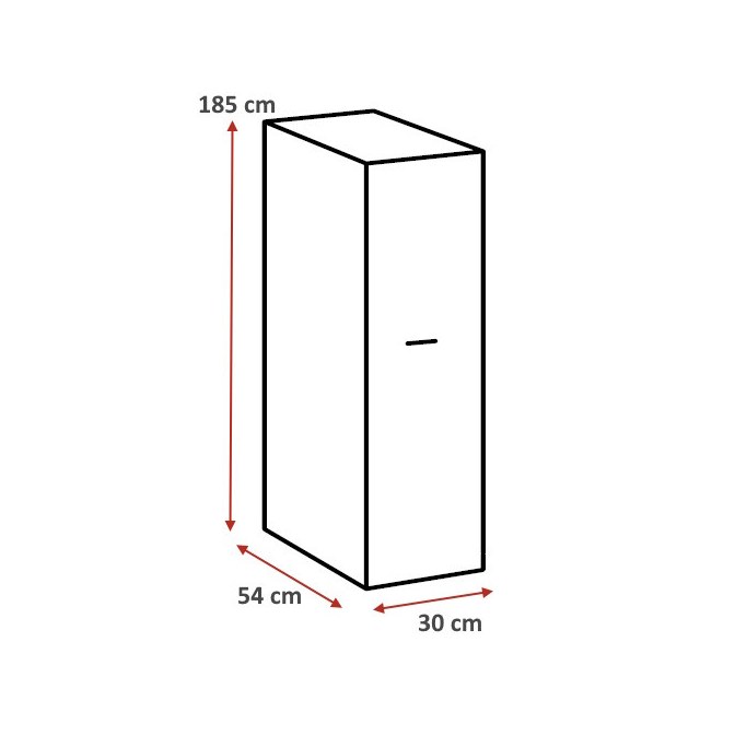 Dimensions : Armoire de buanderie extractible 4 rangements blanche Jesy