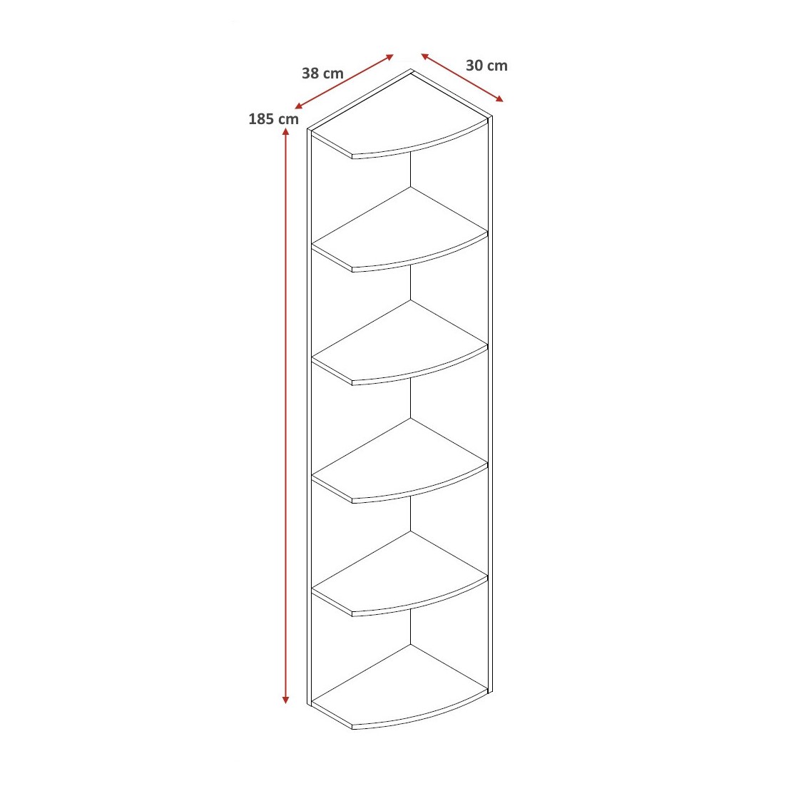 Dimensions : Étagère d'angle de buanderie moderne blanche Jesy