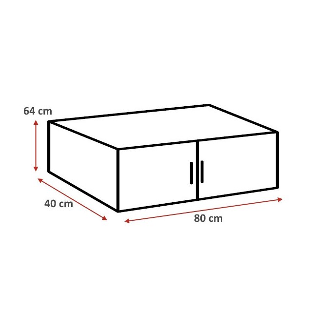 Dimensions : Surmeuble 2 portes et étagère chêne clair profondeur 40 cm Jesy