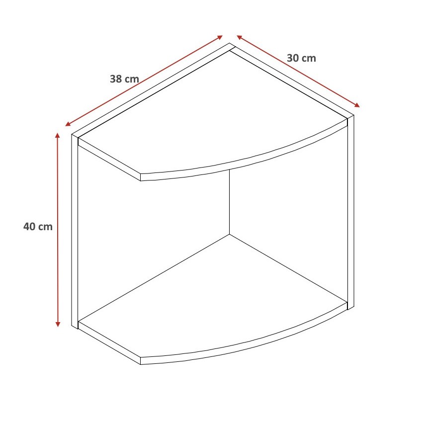 Dimensions : Surmeuble blanc pour étagère d'angle Jesy