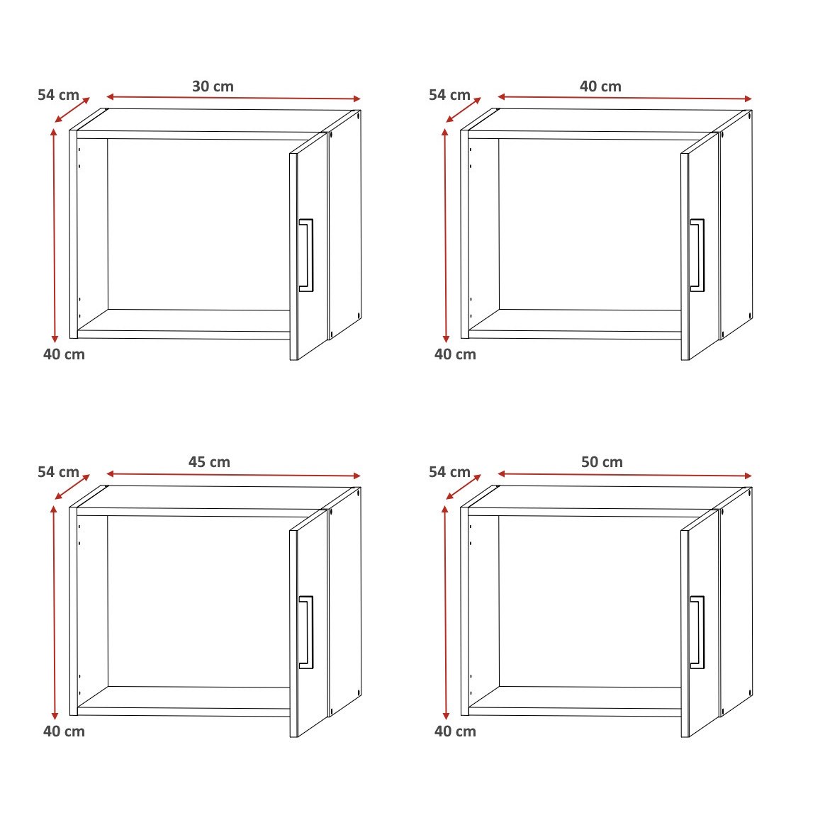 Dimensions : Surmeuble de buanderie 1 porte blanc profondeur 54 cm Jesy