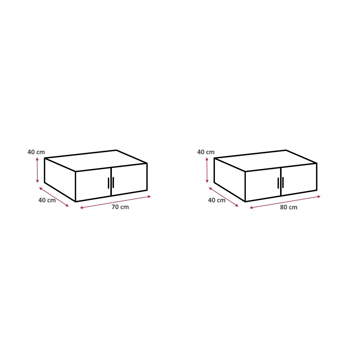 Dimensions : Surmeuble de buanderie 2 portes blanc profondeur 40 cm Jesy