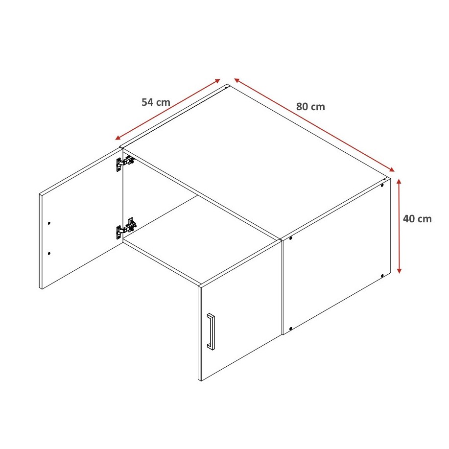 Dimensions : Surmeuble de buanderie 2 portes graphite profondeur 54 cm Jesy