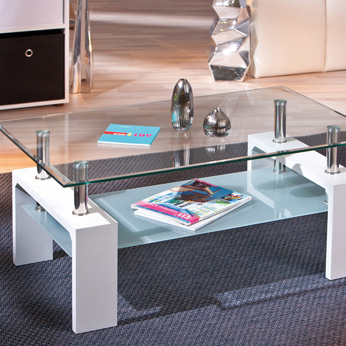 Table basse moderne en verre alona